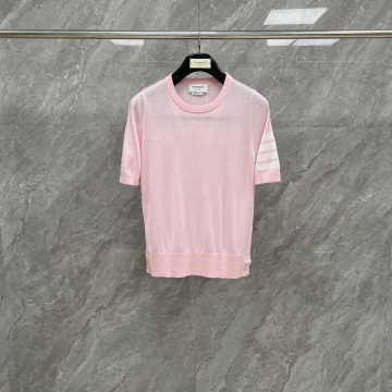 トム ブラウン Thom Browne 2025年最新入荷 ウール クルーネック セーター 半袖 レディース カジュアル おしゃれ