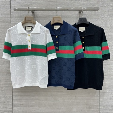 商品名称：グッチ GUCCI 2025年最新入荷 GGジャカード ポロシャツ 半袖 レディース カジュアル おしゃれ