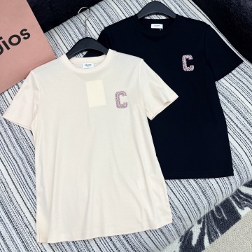 商品名称：セリーヌ CELINE 2025年最新入荷 コットンジャージー Tシャツ 半袖 クルーネック カジュアル おしゃれ