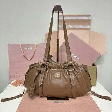 ミュウミュウ MIUMIU 057-MM5BG306ZS 2025年最新入荷 ジョワ ナッパーレザー ホーボーバッグ ショルダーバッグ レディース