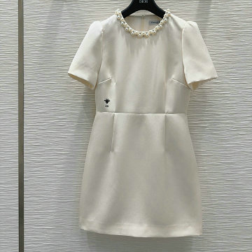 商品名称：クリスチャンディオール CHRISTIAN DIOR 2025年新作 パール付き ショートドレス 半袖 ワンピース ワンピース カジュアル レディース