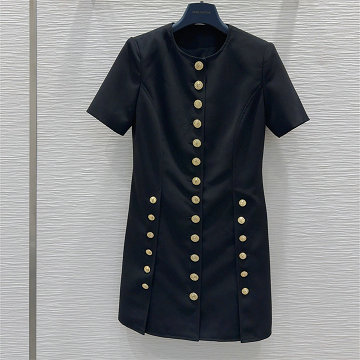 ルイヴィトン LOUISVUITTON XG-KQLV25020 2025年新作 ノーティカル ボタントリムドレス 半袖 ショート ワンピース レディース シンプル カジュアル