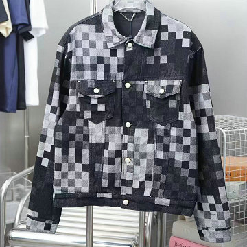ルイヴィトン LOUISVUITTON  JS-WTLV25007 2025年新作 ダモフラージュ クラシックデニムジャケット 長袖 アウターコート メンズ カジュアル