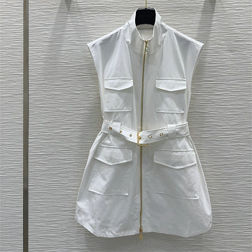 商品名称：ルイヴィトン LOUISVUITTON XG-KQLV25023  2025年新作 ノースリーブ ジップアップドレス ショート ワンピース レディース シンプル カジュアル