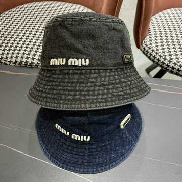 ミュウミュウ MIUMIU JS-MZMM25001 2025年春夏最新入荷 デニム バケットハット エスバドリーハット 帽子 ビーチサンハット シンプル おしゃれ