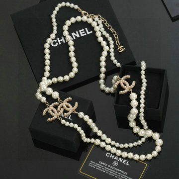シャネル CHANEL JS-XLCH25004 2025年最新入荷 ニット チェーン パールアクセント ロングチェーンネックレス おしゃれ ギフト