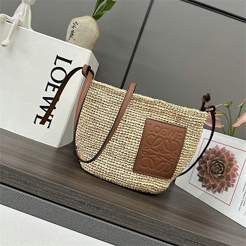 ロエベ LOEWE 99-LE092593BXZ 2025年最新入荷 スリットポシェット バッグ ショルダーバッグ ラフィア レディース
