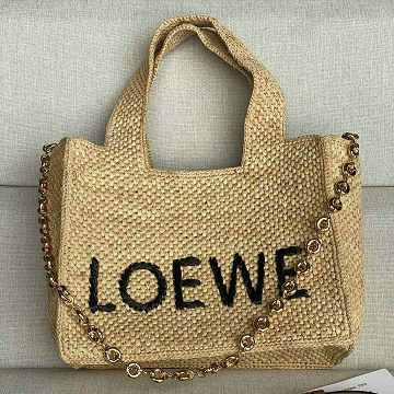ロエベ LOEWE 99-LE685590BXZ 2025年最新入荷 ロエベフォント トートバッグ キューブ型 ラフィア レディース