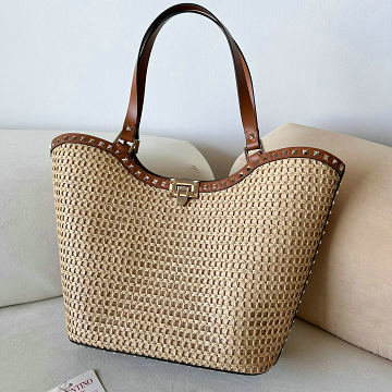 ヴァレンティノ Valentino 99-VT6607BXZ  2025年最新入荷 ラフィア トートバッグ ハンドバッグ レディース