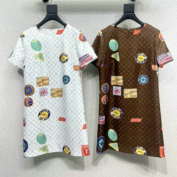 商品名称：ルイヴィトン LOUISVUITTON XG-KQLV25027 2025年新作 マヒナ パッチプリント ドレス ワンピース エレガント レディース