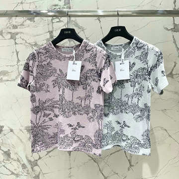 クリスチャンディオール CHRISTIAN DIOR  XG-MDCD25008 2025年新作 プリント ショートスリーブ ニット クルーネック セーター おしゃれ レディース