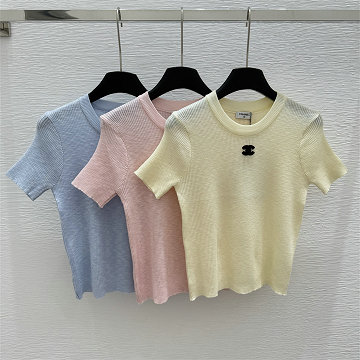 商品名称：シャネル CHANEL XG-MDCH25008  2025年最新入荷 ショートスリーブ ニットセーター クルーネック半袖 おしゃれ レディース