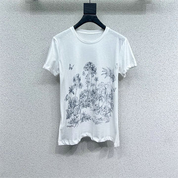 クリスチャンディオール CHRISTIAN DIOR XG-TDCD25016  2025年新作 トワル ドゥ ジュイ パームズ Tシャツ コットンジャージー シャツ レディース