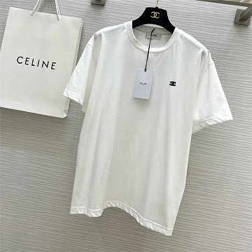 商品名称：セリーヌ CELINE XG-TDCE25007  2025年新作 コットンジャージー ショートスリーブ ポロシャツ 半袖 カジュアル おしゃれ レディース