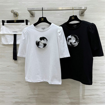 シャネル CHANEL XG-TDCH25014 2025年新作 コットンジャージー Tシャツ 半袖 クルーネック レディース カジュアル おしゃれ