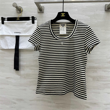 シャネル CHANEL 2025年新作 コットンジャージー Tシャツ 半袖 Uネック レディース カジュアル おしゃれ