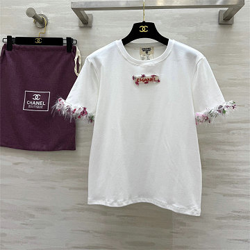 シャネル CHANEL XG-TDCH25018 2025年新作 ヴィンテージ コットンジャージー Tシャツ 半袖 クルーネック レディース カジュアル おしゃれ