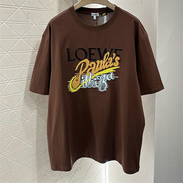 ロエベ LOEWE XG-TDLE25009 2025年新作 コットンジャージー Tシャツ オーバーサイズ 半袖 クルーネック おしゃれ レディース