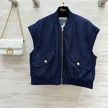 クリスチャンディオール CHRISTIAN DIOR XG-WTCD25005 2025年新作 クロップド ピーコート テンセル デニムジャケット おしゃれ レディース