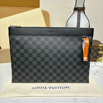 ルイヴィトン LOUISVUITTON 057-N62291 2025年新作 POCHETTE APOLLO クラッチバッグ 手持ちかばん メンズ ダミエグラフィットキャンバス