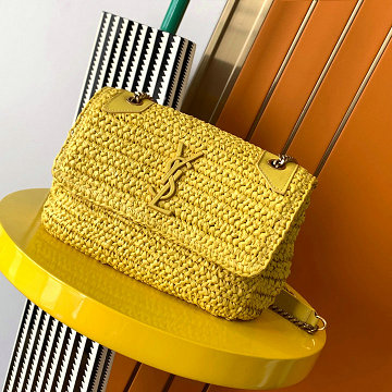 商品名称：イヴサンローラン Saint laurent YSL 99-YSL498892BYL　2025年最新入荷 ラフィア ミニ チェーンポーチ ショルダーバッグ レディース