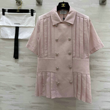 商品名称：シャネル CHANEL XG-CCCH25004　2025年最新入荷 プリーツ ショートスリーブ シャツ ブラウス レディース おしゃれ カジュアル