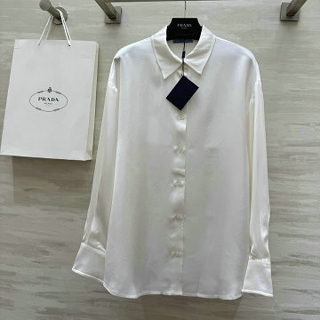 プラダ PRADA 2025年最新入荷 アセテート ロングスリーブ シャツ ブラウス リゾート おしゃれ レディース