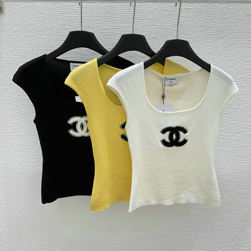 シャネル CHANEL 2025年最新入荷 ニットベスト クルーネック タンクトップ ノースリーブ カジュアル レディース
