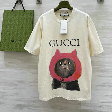 グッチ GUCCI 2025年最新入荷 コットンジャージー Tシャツ 半袖 クルーネック レディース カジュアル おしゃれ