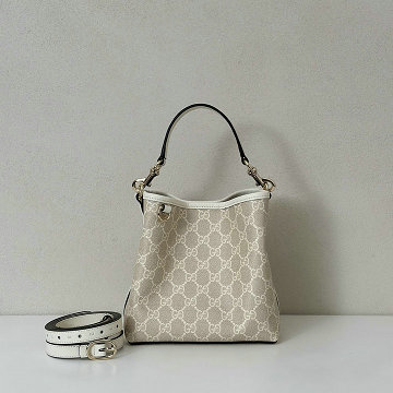 グッチ GUCCI 057-GG815118BBS 2025年新作 GGエンブレム スモール バケットバッグ ハンドバッグ ショルダーバッグ キャンパス レディース