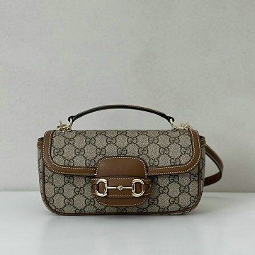 グッチ GUCCI 057-GG815206BXZ  2025年新作 ホースビット 1955 ソフト スモール トップハンドルバッグ ショルダーバッグ キャンパス レディース