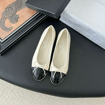 シャネル CHANEL  99-CHJ25003RPBK 2025年新作 ココマーク リボンフラット パンプス レディース バレエシューズ フラットシューズ