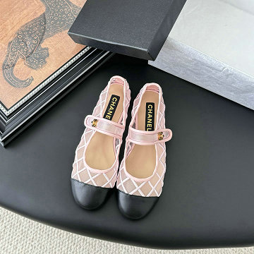 シャネル CHANEL 99-CHJ25004WPQF 2025年新作 ココマーク リボンフラット パンプス レディース バレエシューズ フラットシューズ