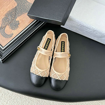 シャネル CHANEL 99-CHJ25004WPXS 2025年新作 ココマーク リボンフラット パンプス レディース バレエシューズ フラットシューズ