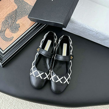 シャネル CHANEL 99-CHJ25004PWBK 2025年新作 ココマーク リボンフラット パンプス レディース バレエシューズ フラットシューズ