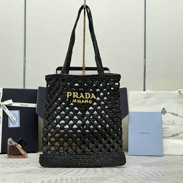 プラダ PRADA 99-PD1BG493BK 2025年新作 クロシェ トートバッグ ショルダーバッグショッピングバッグ レディース
