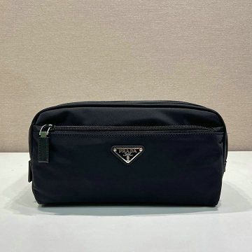 プラダ PRADA 99-PD2NA030BK  2025年新作 Re-Nylon サフィアーノレザー トラベルポーチ クラッチバッグ 手持ちかばん