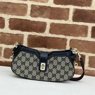 グッチ GUCCI 057-GG786015BLK  2025年新作 ムーン サイド ホーボーバッグ ポーチ ハンドバッグ キャンパス レディース