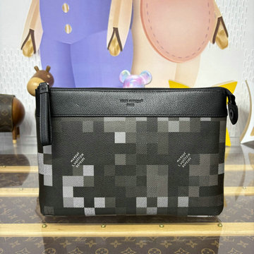 商品細詳を見る:ルイヴィトン LOUISVUITTON 057-M14926 2025年新作 ポシェット ヴォワヤージュ スープル クラッチポーチ メンズ モフラージュ ブラック キャンバス