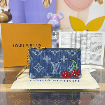 商品細詳を見る:ルイヴィトン LOUISVUITTON 057-M14938 2025年新作 LV TM カードキーケース ポシェット クレ 小銭入れ コインケース 短財布 モノグラム チェリー デニム