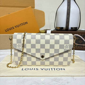 商品名称：ルイヴィトン LOUISVUITTON 057-N40491 2025年新作 ポシェット フェリシー チェーン ウォレット ショルダーバッグ ダミエアズール キャンバス