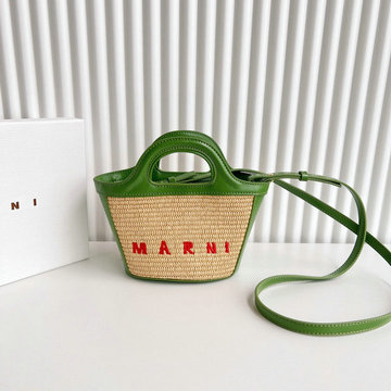 商品名称：マルニ Marni 2025年新作 TROPICALIA YES-MN2518GL バケットバッグ ミニ トートバッグ ショルダーバッグ ラフィア