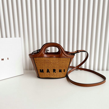 商品名称：マルニ Marni 2025年新作 TROPICALIA YES-MN2518ZS バケットバッグ ミニ トートバッグ ショルダーバッグ ラフィア