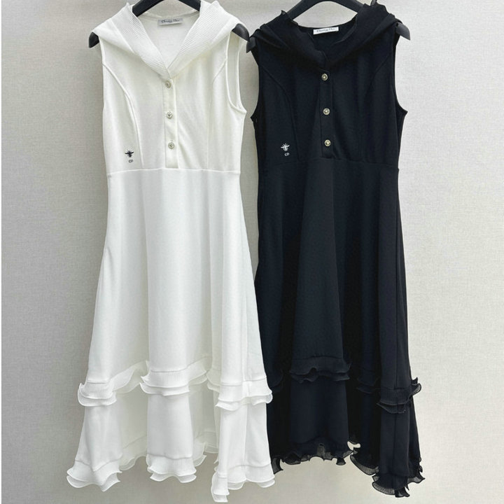 商品名称：クリスチャンディオール CHRISTIAN DIOR XG-KQCD25044 2025年新作 フード付き ベストドレス ロングワンピース レディース