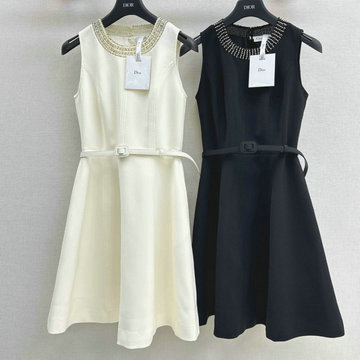 商品名称：クリスチャンディオール CHRISTIAN DIOR XG-KQCD25045  2025年新作 ノースリーブ ショートドレス クルーネック ワンピース