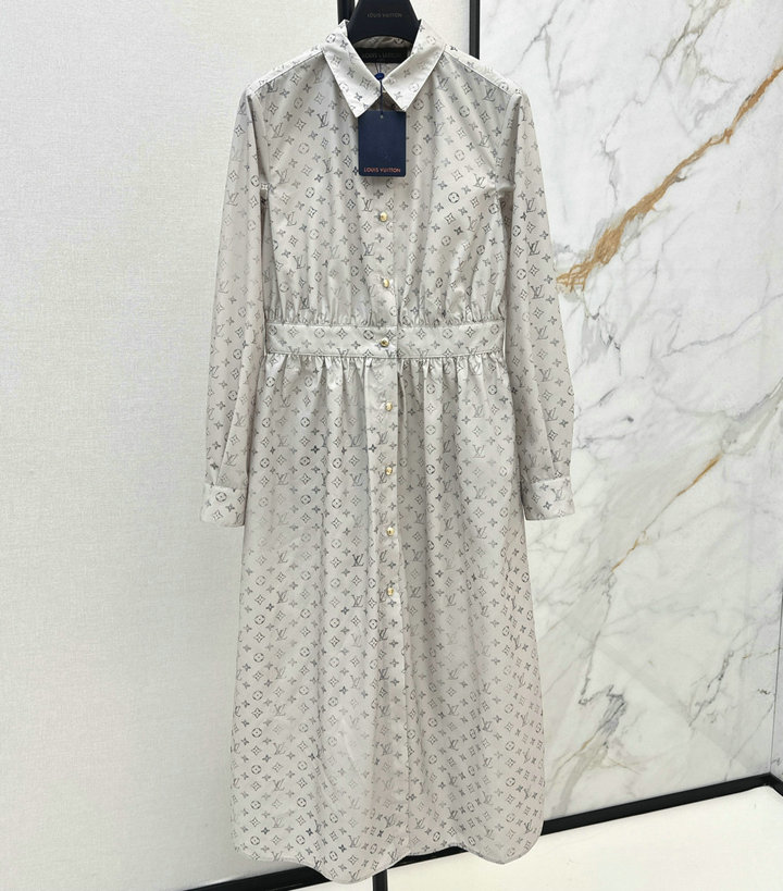 商品名称：ルイヴィトン LOUISVUITTON XG-KQLV25030 2025年新作 モノグラムフラール シャツドレス ワンピース レディース シルク
