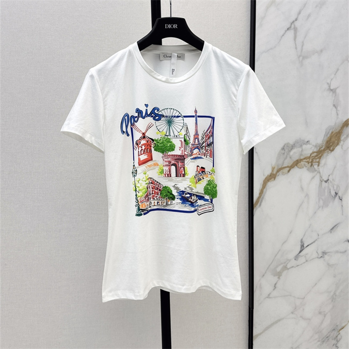 商品細詳を見る:クリスチャンディオール CHRISTIAN DIOR XG-TDCD25023 2025年新作 コットンジャージー ショートスリーブ Tシャツ 半袖 クルーネック おしゃれ レディース
