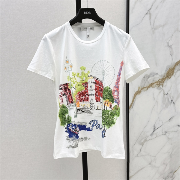 商品細詳を見る:クリスチャンディオール CHRISTIAN DIOR XG-TDCD25025 2025年新作 コットンジャージー ショートスリーブ Tシャツ 半袖 クルーネック