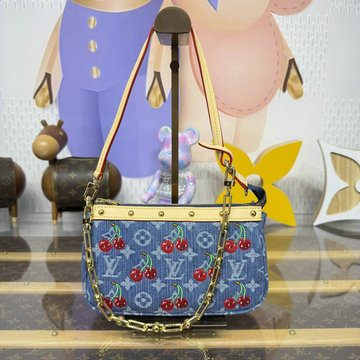 商品名称：ルイヴィトン LOUISVUITTON  057-M13994 2025年新作 LV TM ポシェット クセソワール ポーチ クラッチバッグ モノグラム チェリー デニム