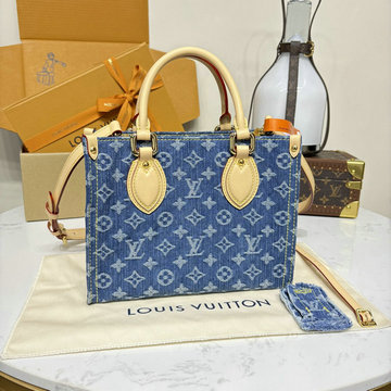 ルイヴィトン LOUISVUITTON 2025年新作 オンザゴー PM ハンドバッグ トートバッグ オーガニックコットン
